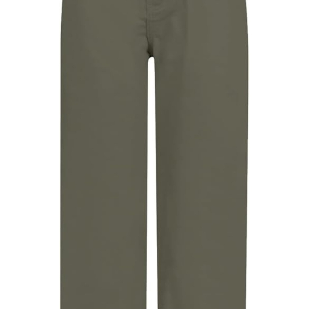 Army Green High Waisted Wide Leg Cropped Bottoms - Picture 2 of 8